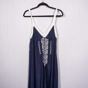 Anthropologie Gold Hour embroidered Maxi dress Sz